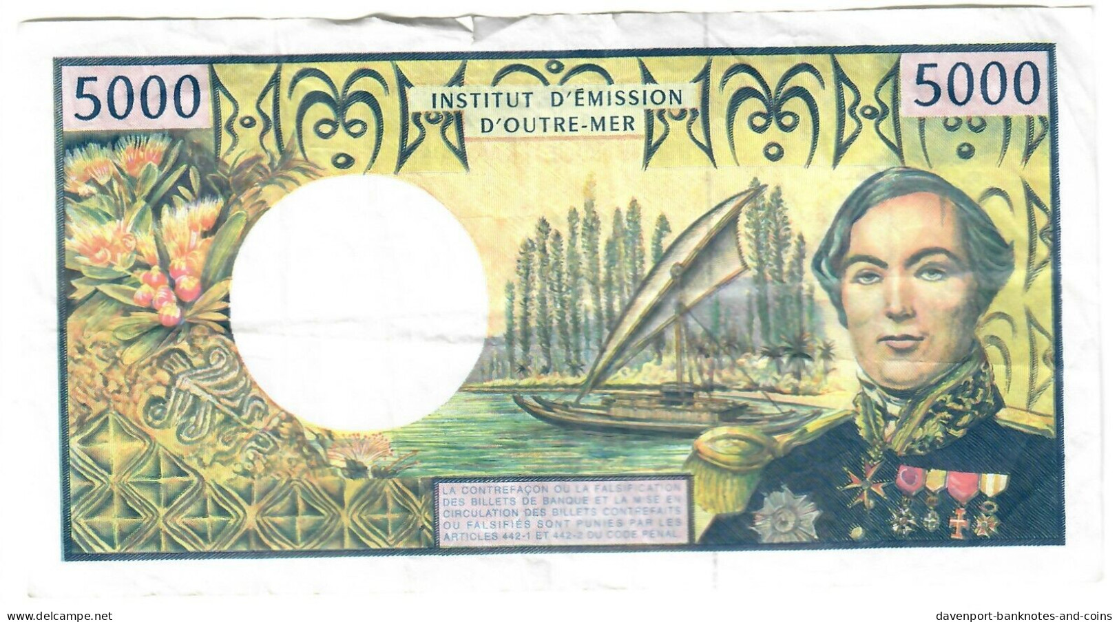 French Polynesia 5000 Francs 1992 EF (sig 3) - Territorios Francés Del Pacífico (1992-...)