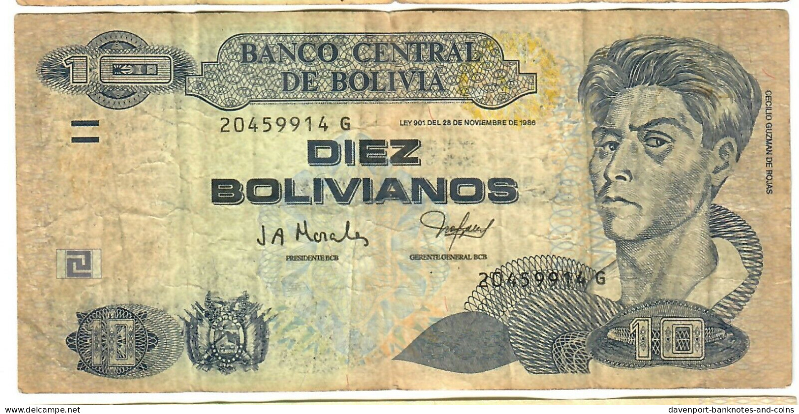 Bolivia 10 Bolivianos 1986 (1996) G - Bolivie