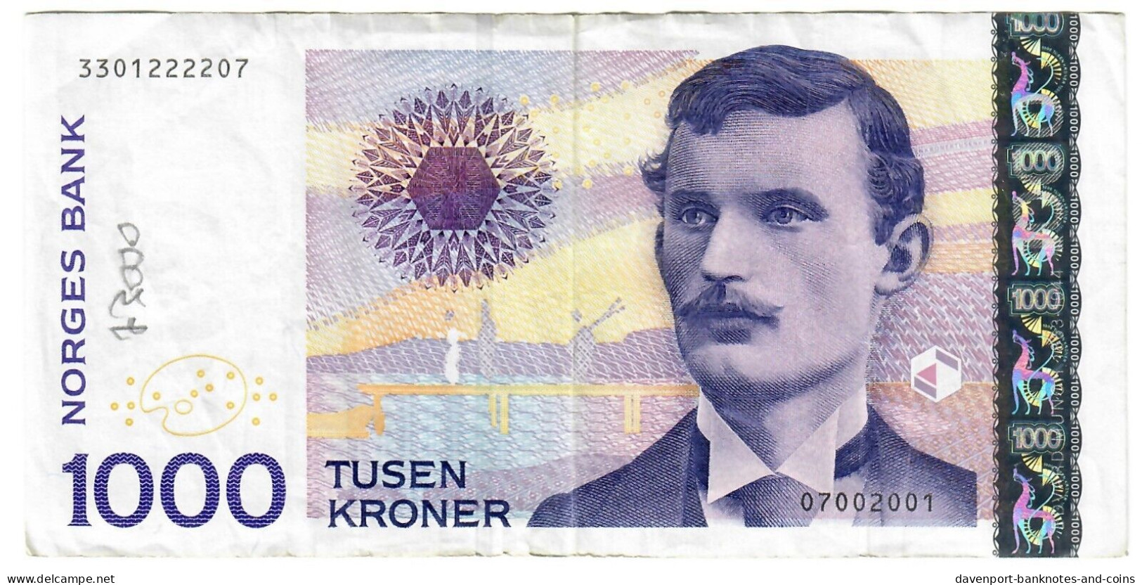 Norway 1000 Kroner 2001 F/VF - Norvège