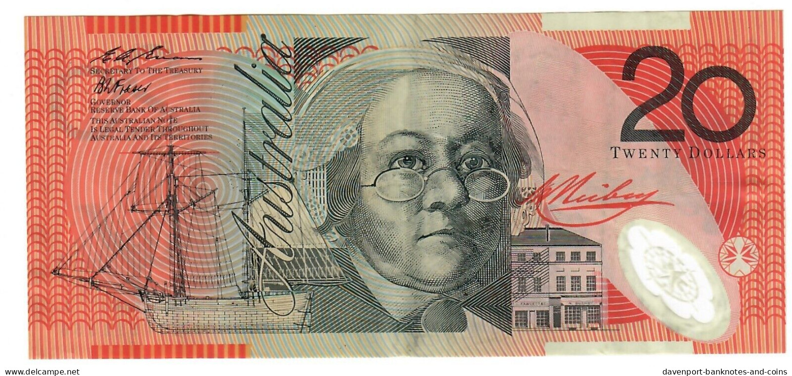 Australia 20 Dollars 1994 VF "Evans-Fraser" - 1992-2001 (billetes De Polímero)