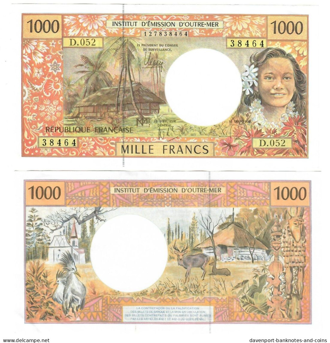 French Polynesia 1000 Francs CFP 2012 (Sig 13) EF/aUNC - Territoires Français Du Pacifique (1992-...)