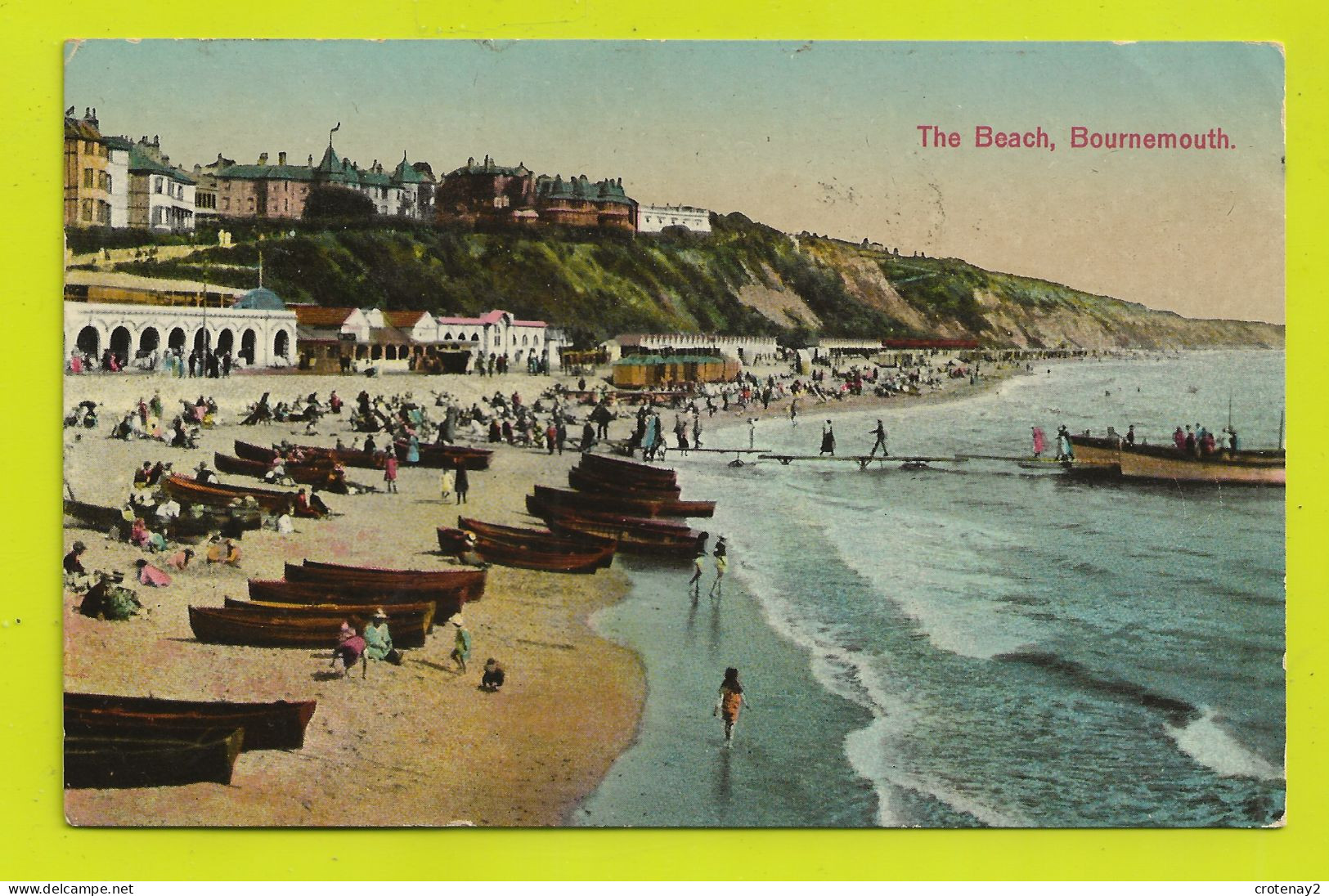 Angleterre BOURNEMOUTH The Beach Barques Baignade Plage VOIR DOS En 1927 - Bournemouth (from 1972)