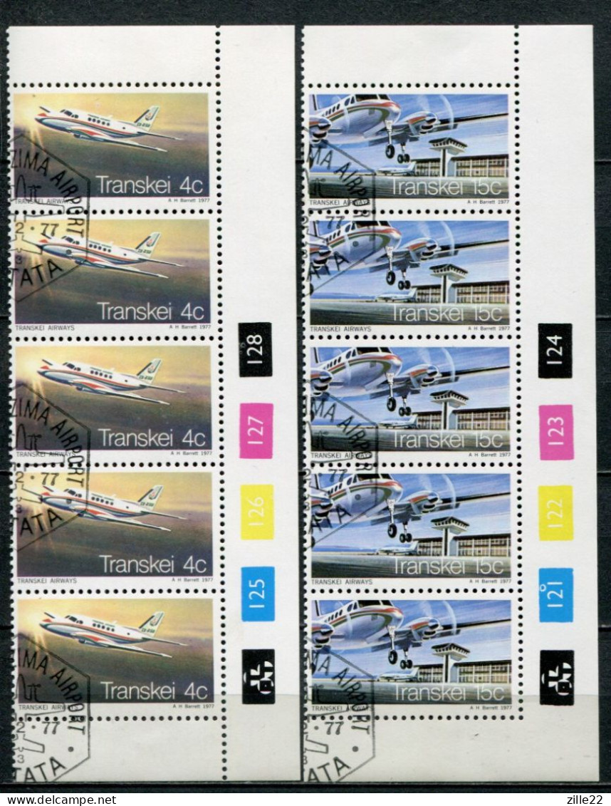 Transkei Mi# 22-3 Zylinderstreifen FDC-gestempelt/CTO - Airplanes - Ciskei