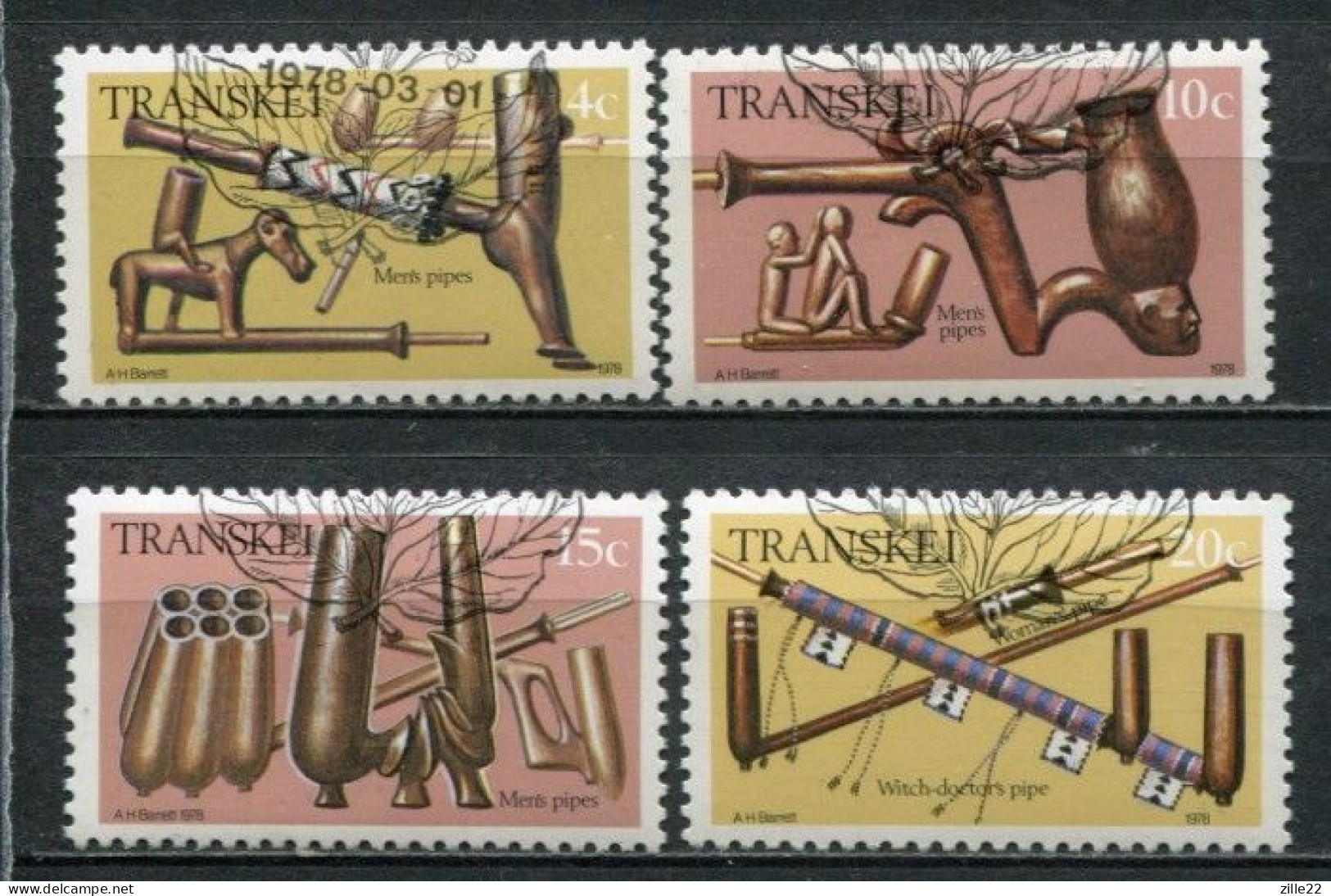 Transkei Mi# 33-36 FDC-gestempelt/CTO - Carved Tobacco Pipes - Ciskei