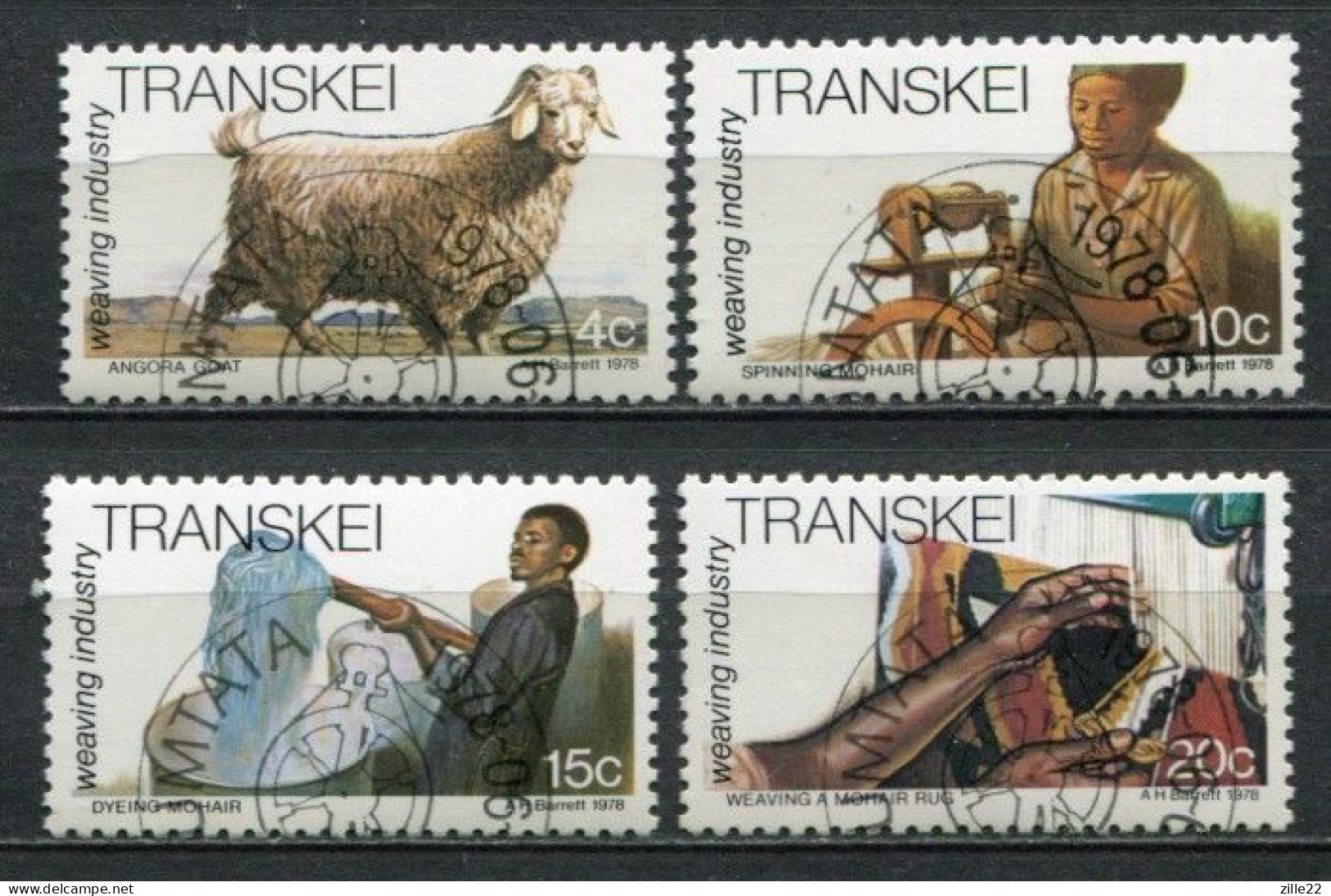 Transkei Mi# 37-40 FDC-gestempelt/CTO - Angora Goat, Mohair, Weaving Industry - Ciskei