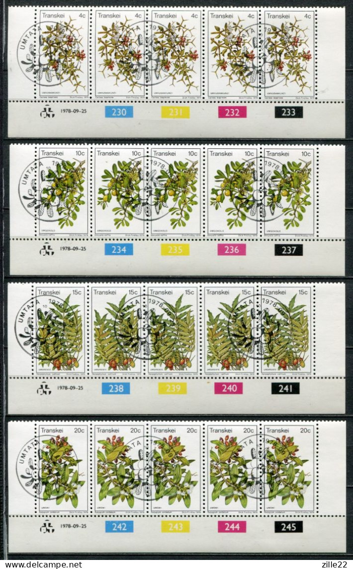 Transkei Mi# Zylinderstreifen 41-4 FDC-gestempelt/CTO - Flora Wild Fruits - Ciskei