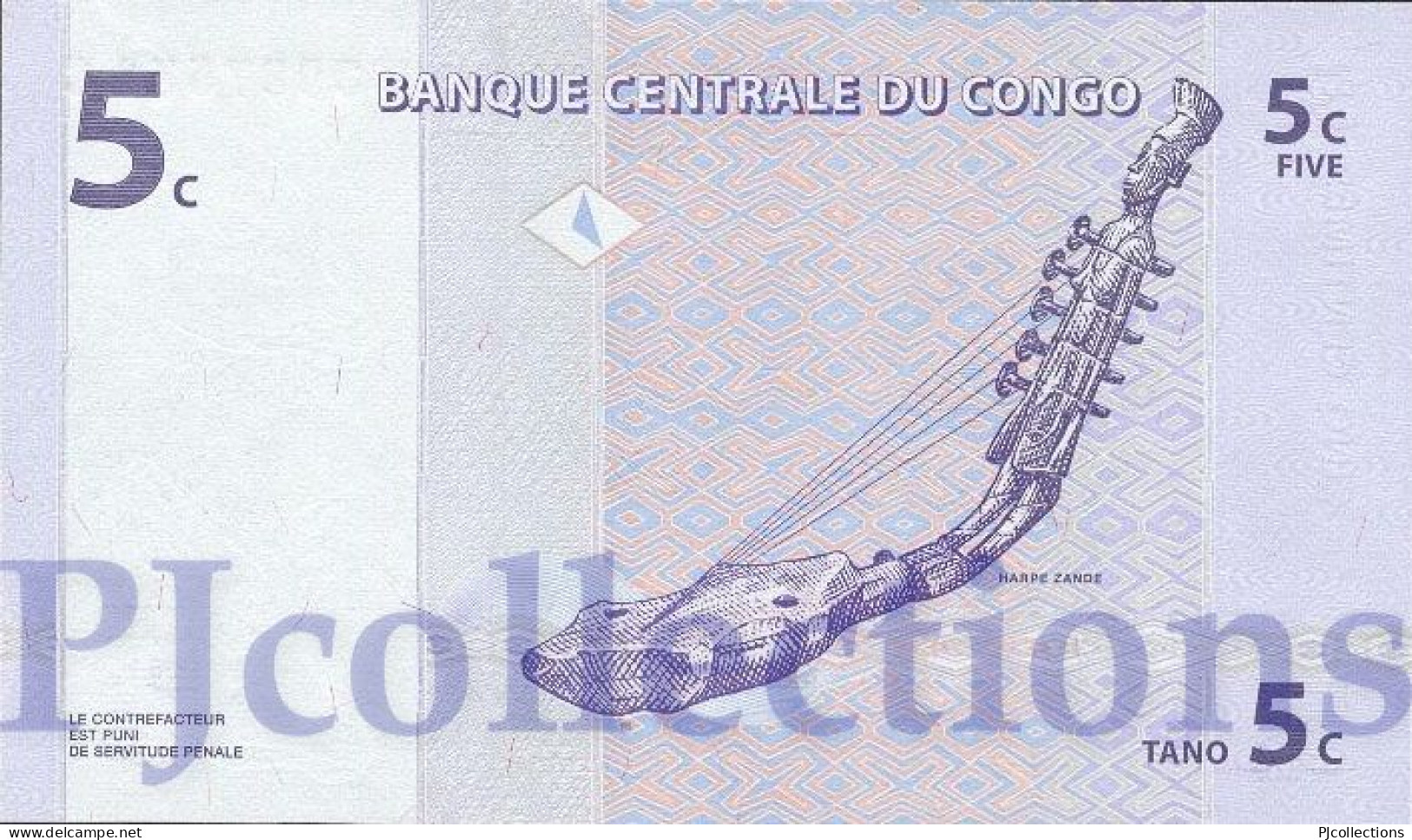 LOT CONGO DEMOCRATIC REPUBLIC 5 CENTIMES 1997 PICK 81a UNC X 5 PCS - République Démocratique Du Congo & Zaïre