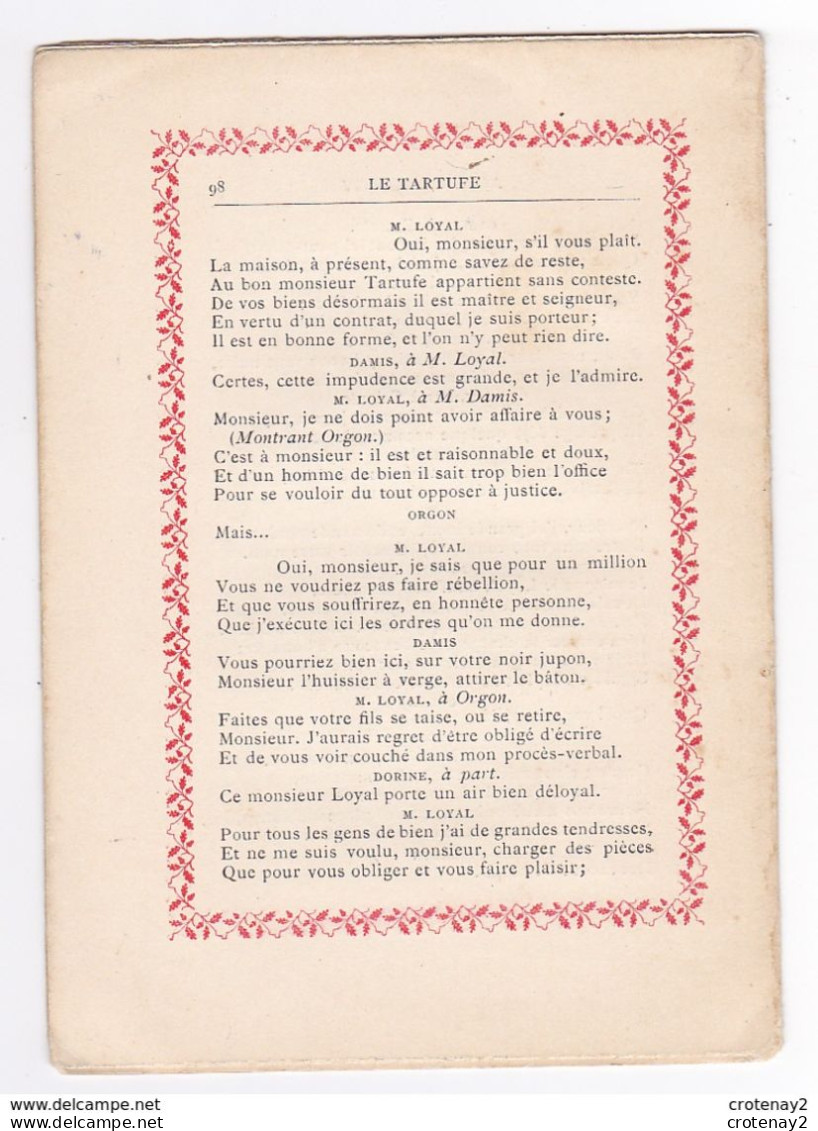 Livret Genre "Classique" Molière Le Tartuffe Livret 6 VOIR Description Dessin De Moreau Le Jeune - Libros De Enseñanza