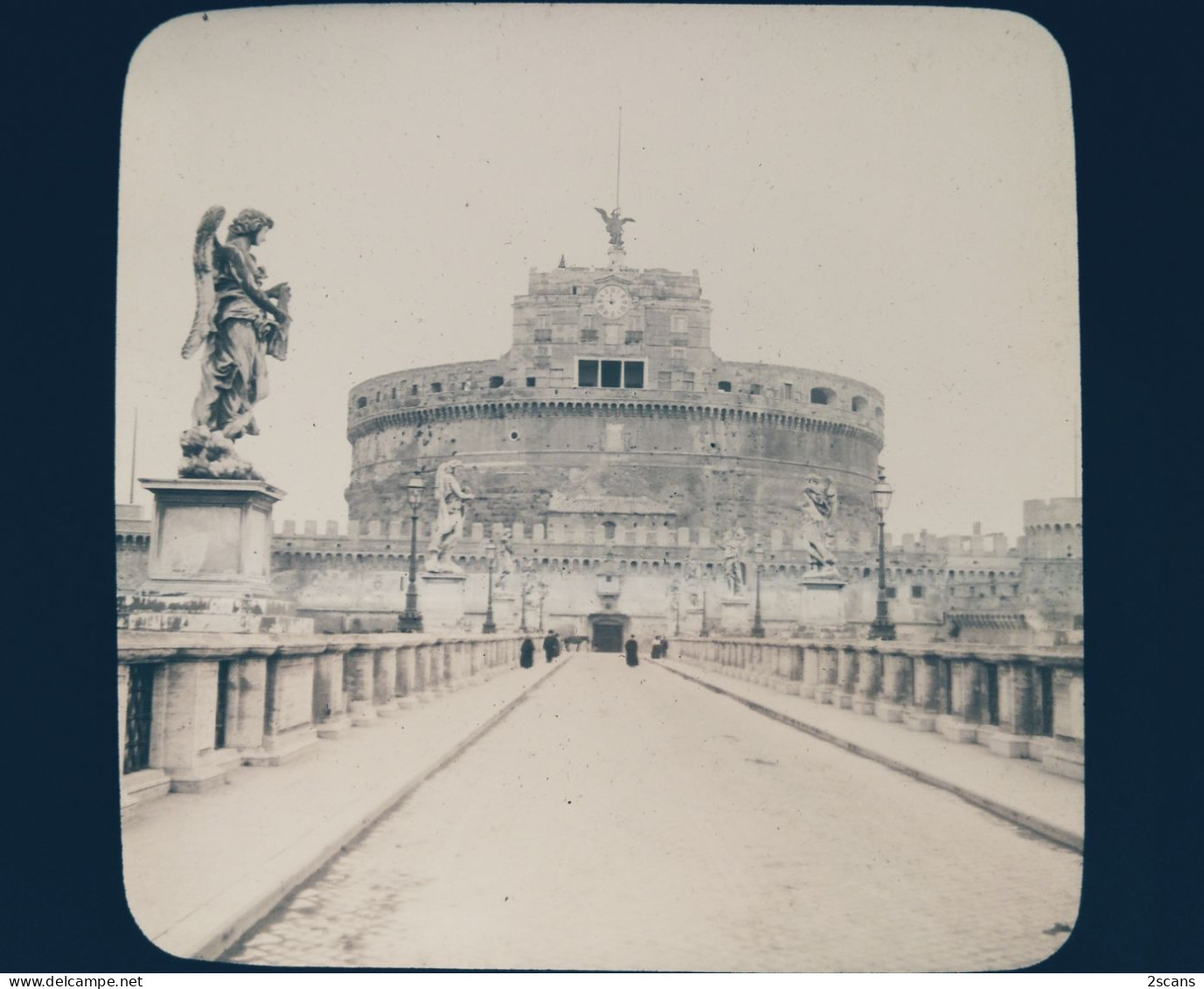 Italie - ROME - ROMA - Plaque De Verre Ancienne (1906) - Le Pont Et Le Château Saint-Ange - Ponts