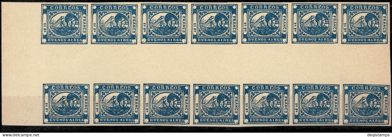 Argentina Buenos Aires 1858 Block Old Reprint  MNH** - Buenos Aires (1858-1864)