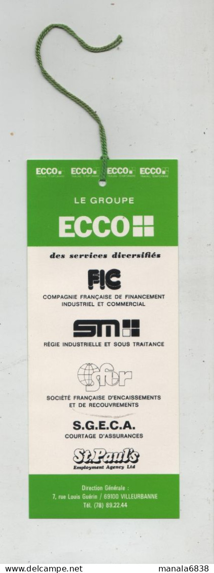 Le Groupe Ecco Fic Smi Sfer Sgeca St Paul's Villeurbanne Lyon  1978 - Marcapáginas