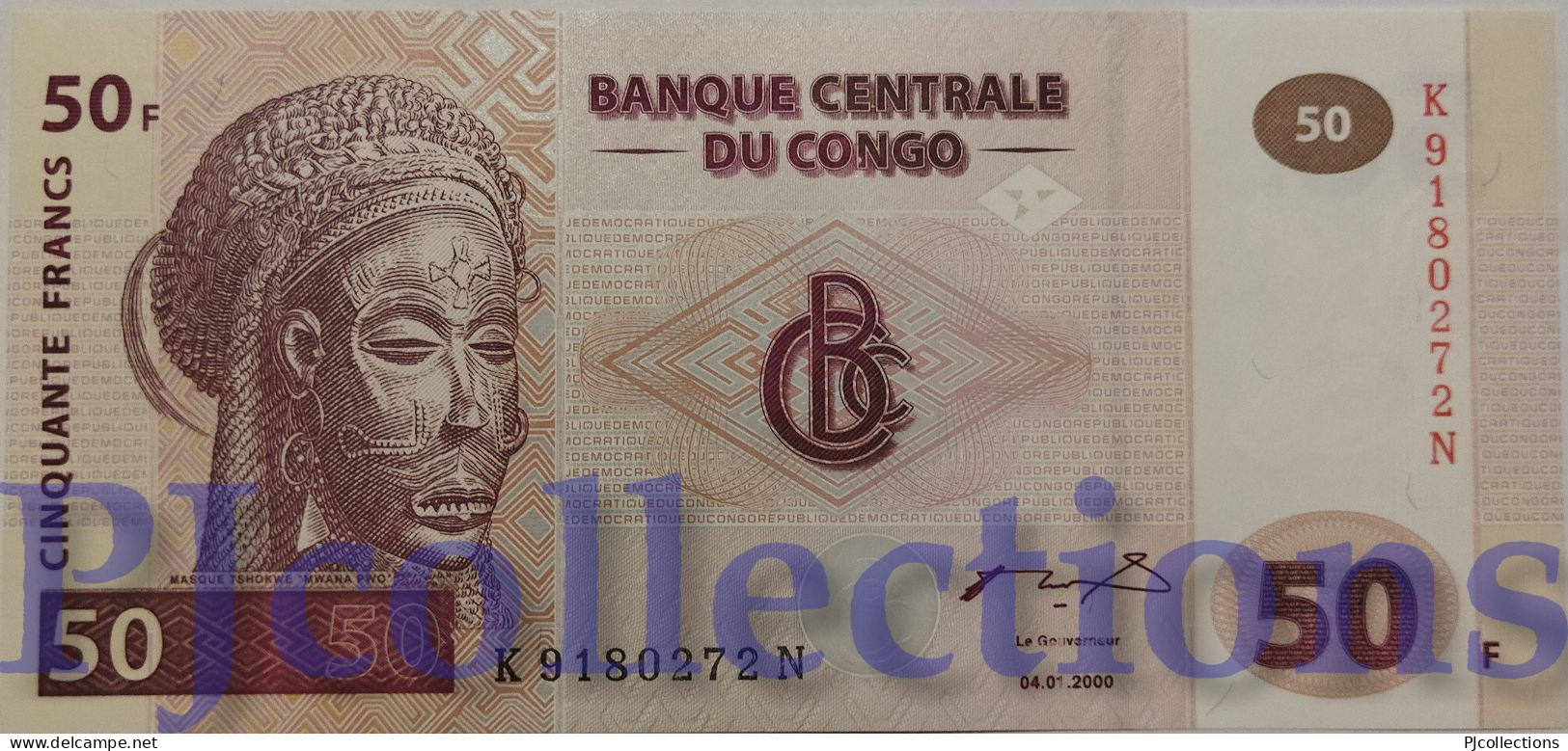 CONGO DEMOCRATIC REPUBLIC 50 FRANCS 2000 PICK 91 UNC - Democratic Republic Of The Congo & Zaire