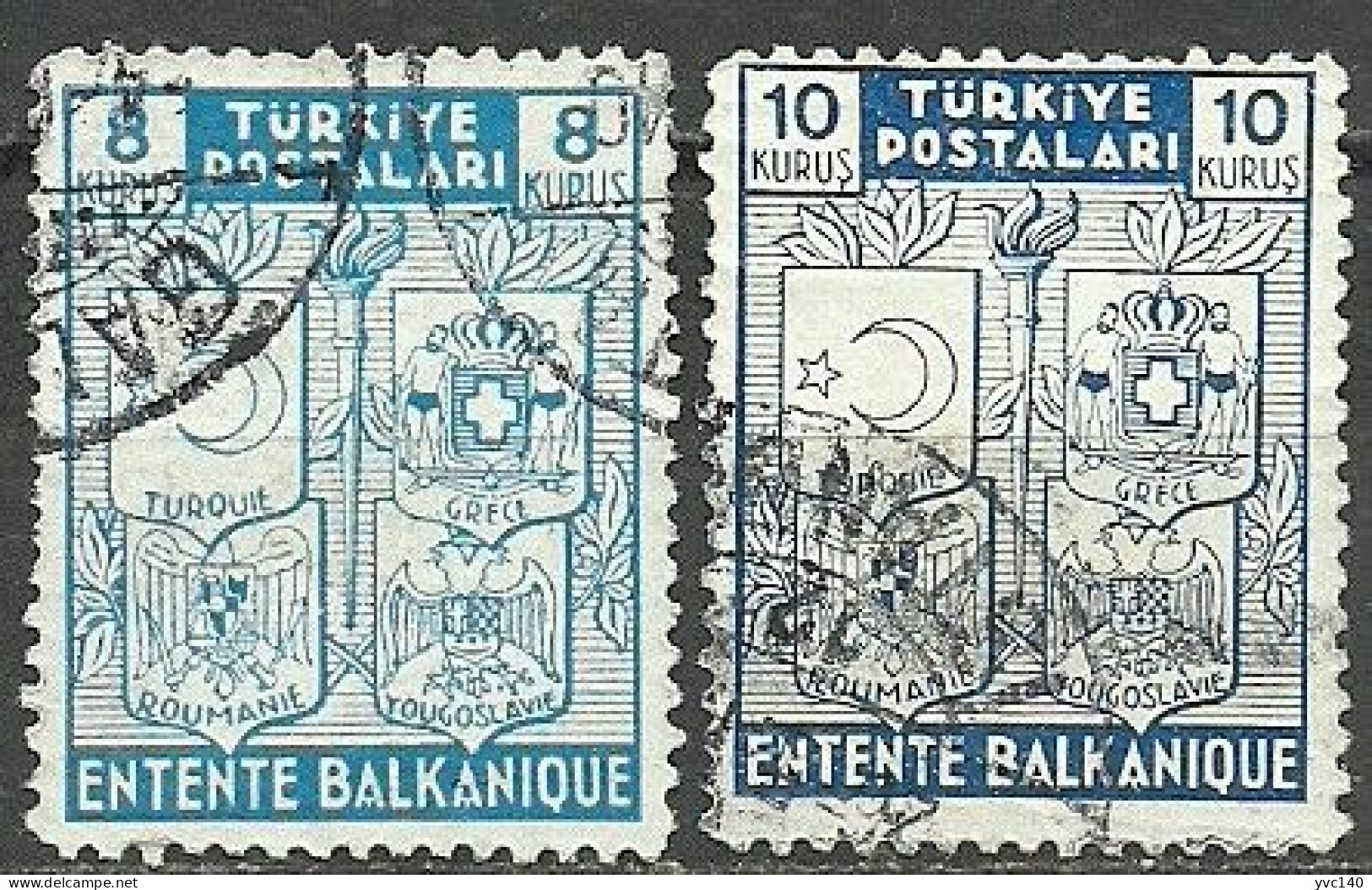 Turkey; 1940 Balkan Entente (Complete Set) - Oblitérés