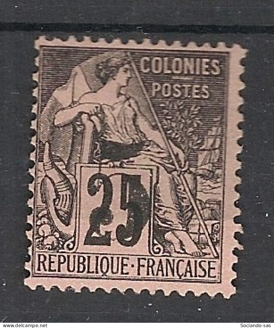 COCHINCHINE - 1886-87 - N°Yv. 4 - Type Alphée Dubois 5 Sur 25c Noir Sur Rose - Neuf (*) / MNG - Ongebruikt