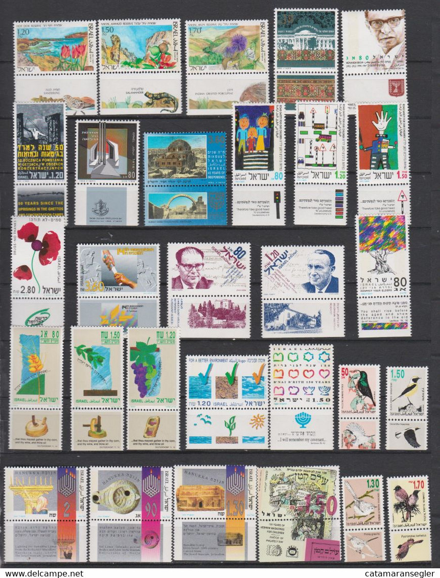 Israel 1993 MNH Tabs & Sheets Complete Year Set, See Pictures. - Full Years