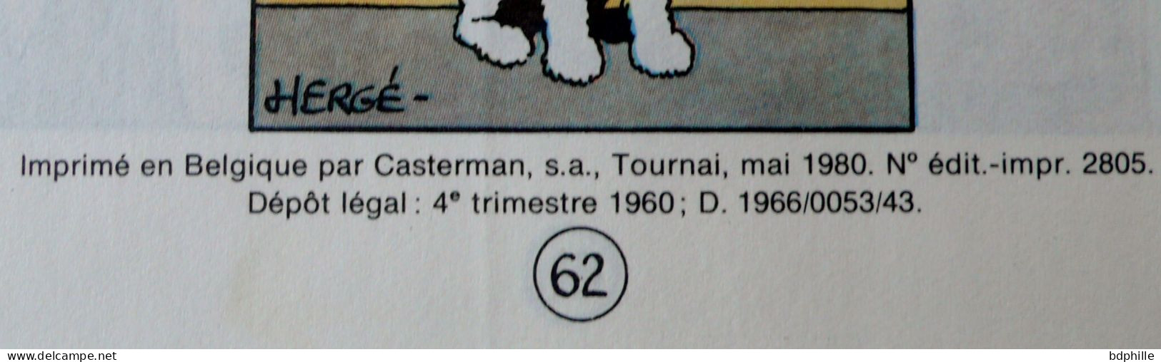 Tintin Crabe Pinces D'Or  - C3 BIS 1979 Imprimé Mai 1980 - Tintin