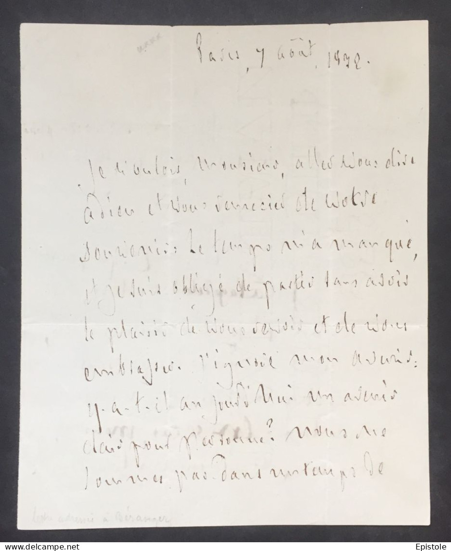 CHATEAUBRIAND – Lettre Autographe Signée – Révolution, Transformation Sociale Et Europe - 1832 - Writers