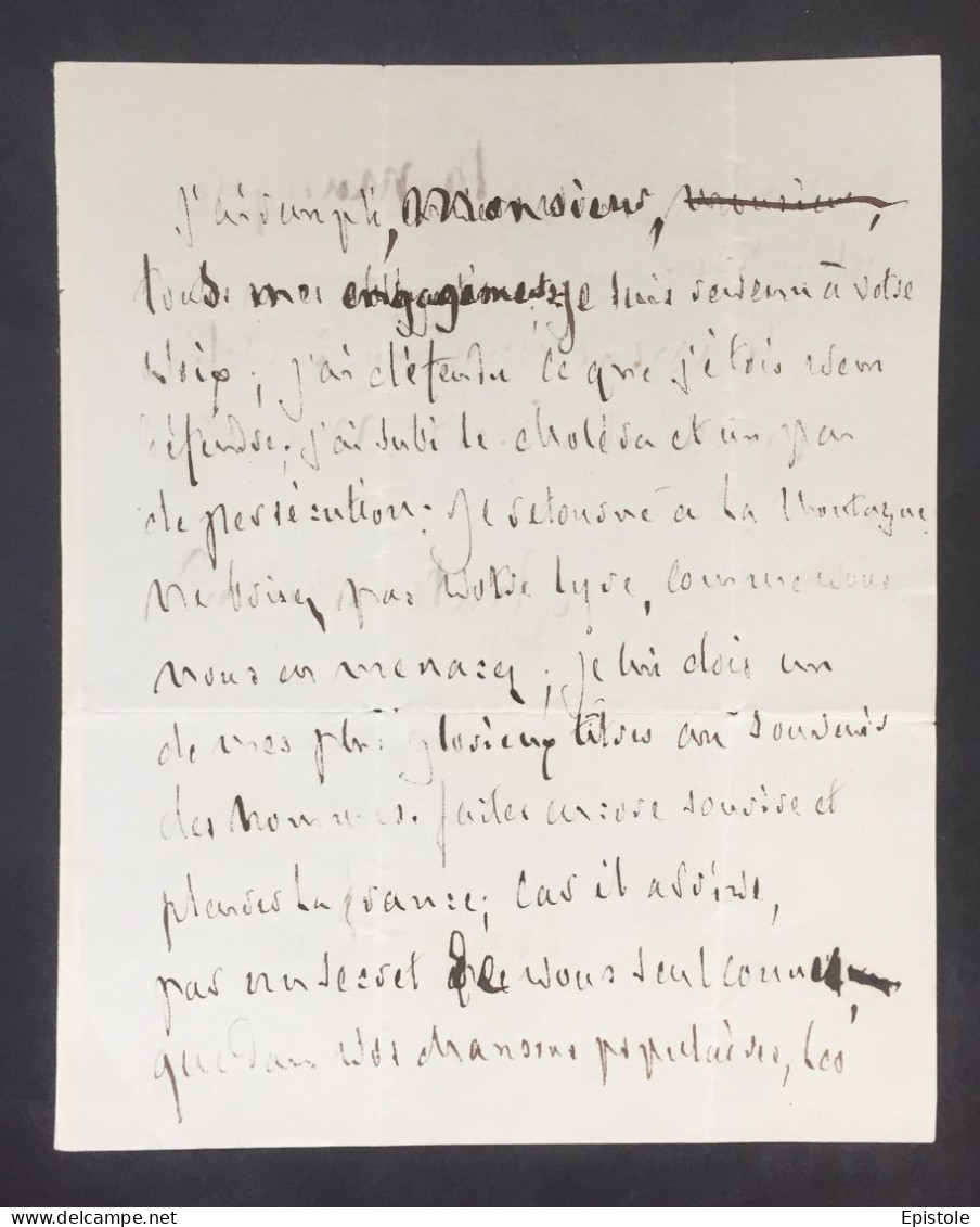 CHATEAUBRIAND – Lettre Autographe Signée – Révolution, Transformation Sociale Et Europe - 1832 - Schriftsteller