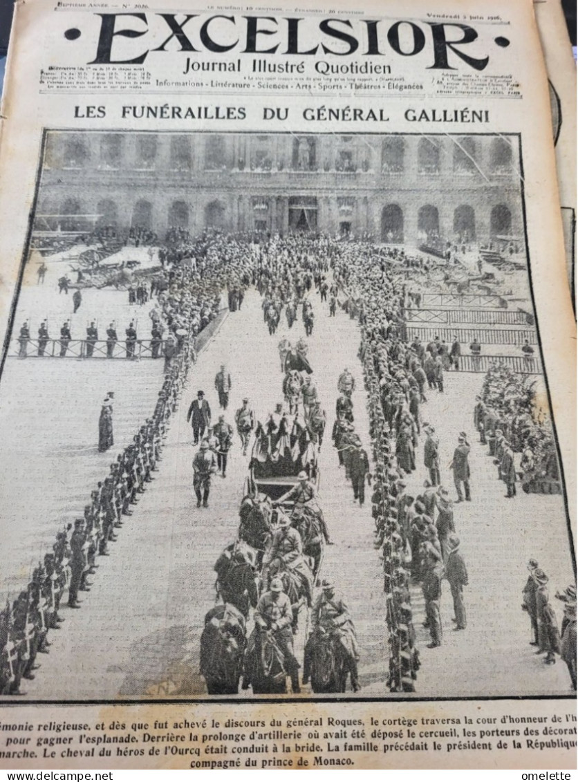 EXCELSIOR 6-16/ FUNERAILLES GALLIENI/POILU MODE ABEL TRUCHET / - General Issues