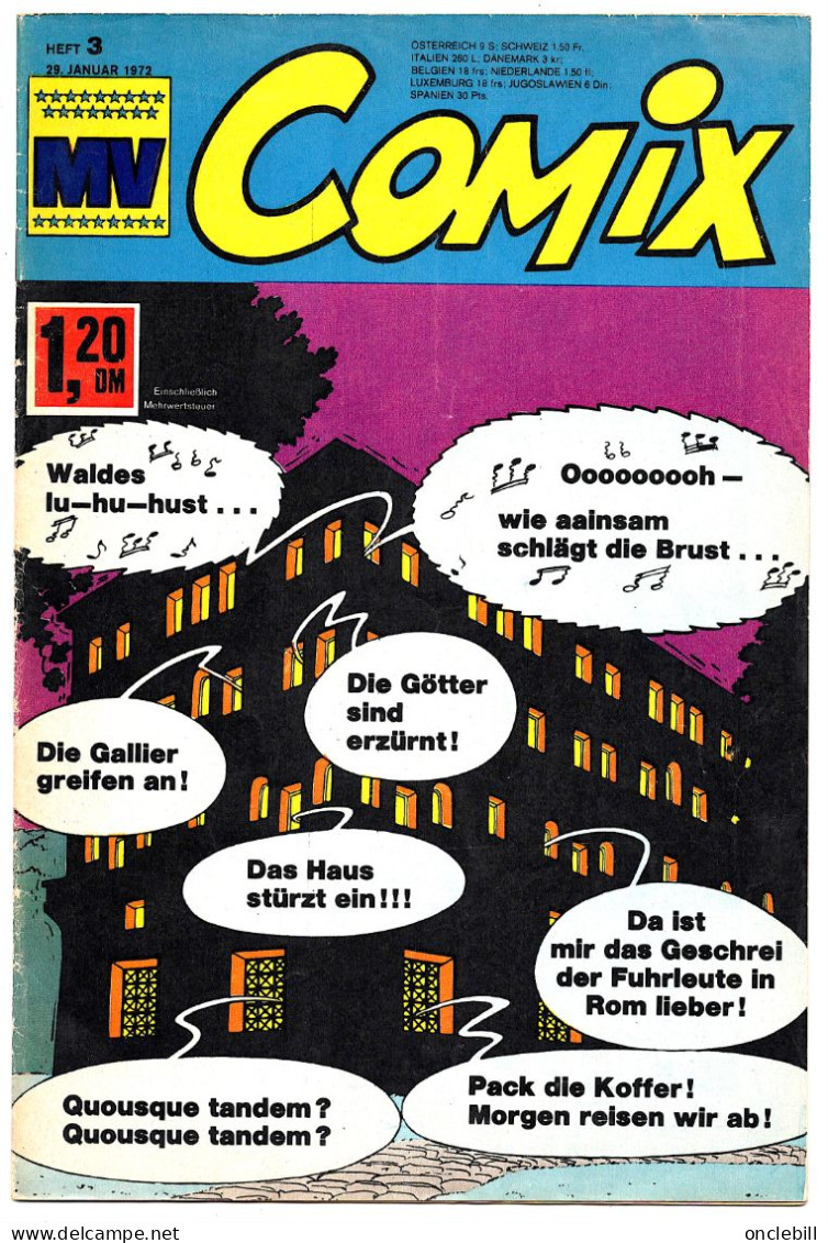 Mv Comix Revue N° 3 Januar 1972  Couverture Asterix état Superbe - Sonstige & Ohne Zuordnung