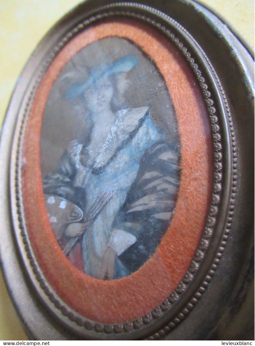 Petit Portrait Miniature Mural /avec  Encadrement époque Napoléon III/ Fin XIXéme      OBJ142 - Personen