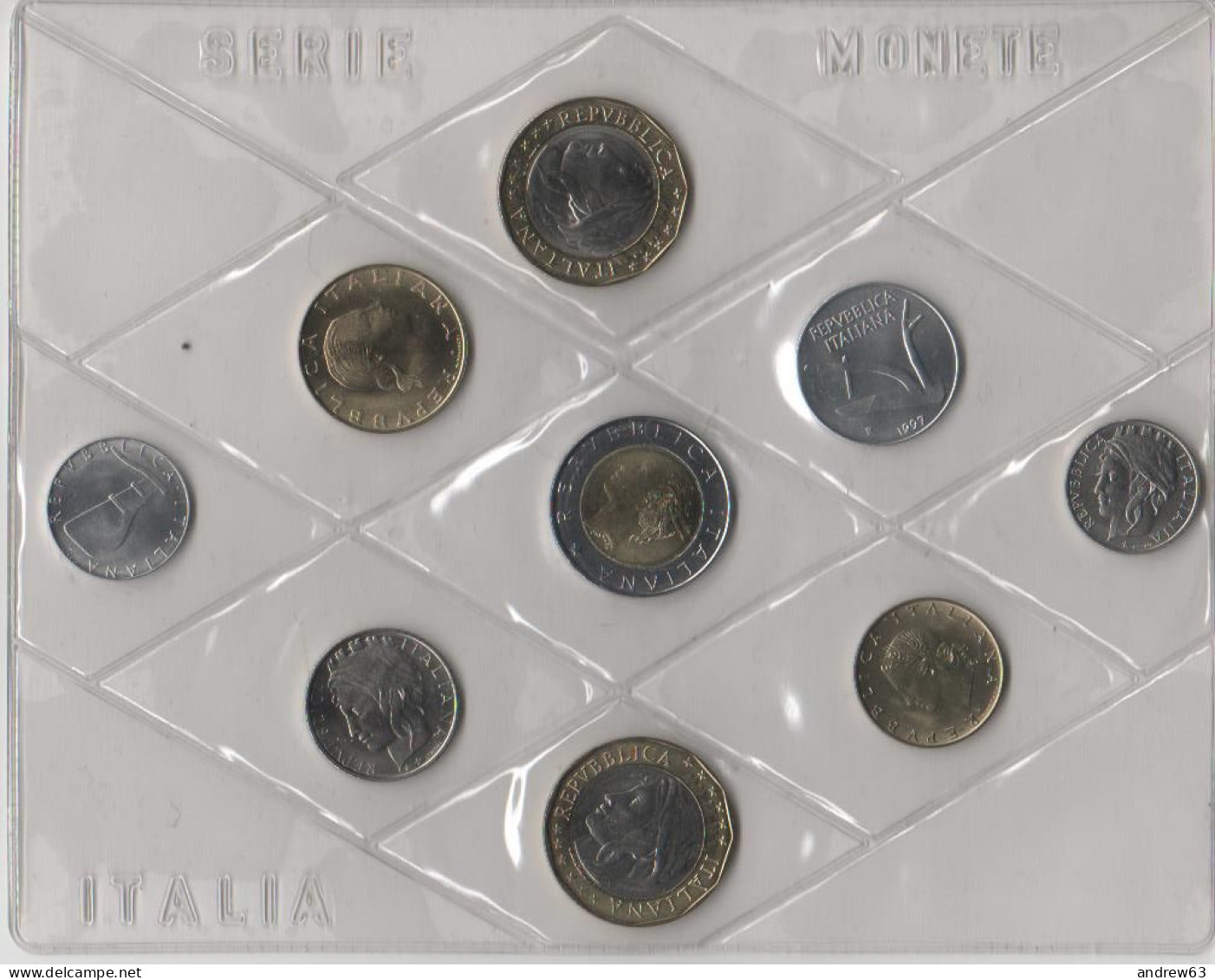 REPUBBLICA ITALIANA - ITALIA - Serie Divisionali Lire - MINI SERIE - 1997 Con 10 Lire Spiga Lunga E Variante 1000 Lire I - Mint Sets & Proof Sets