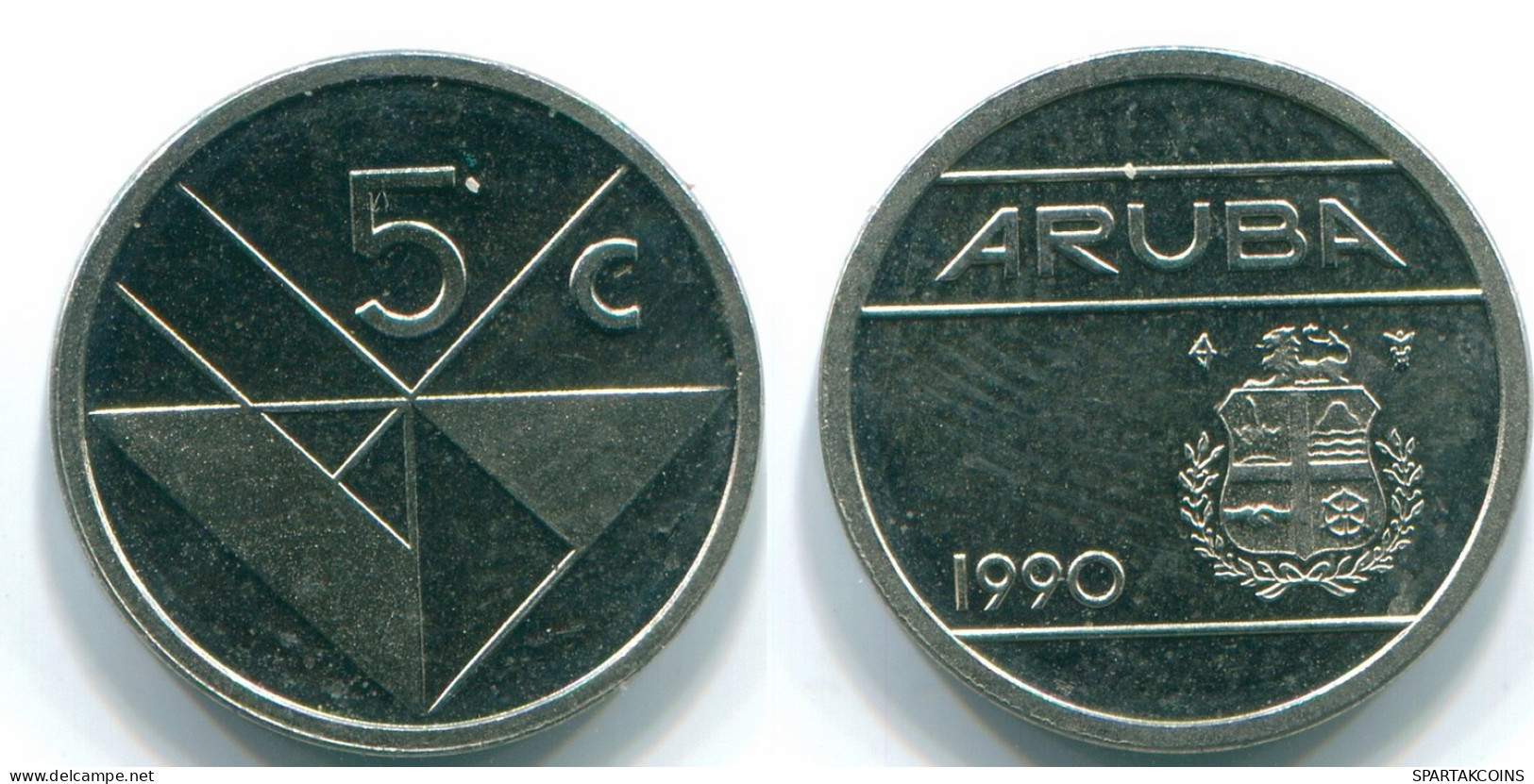 5 CENTS 1990 ARUBA (NEERLANDÉS NETHERLANDS) Nickel Colonial Moneda #S13620.E - Aruba