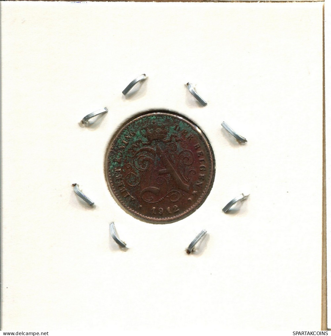 1 CENTIME 1912 DUTCH Text BÉLGICA BELGIUM Moneda #BA213.E - 1 Cent