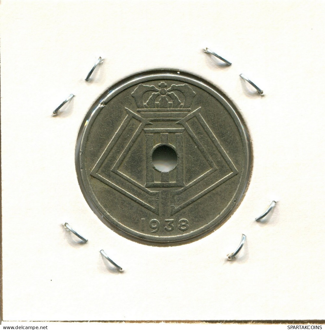 25 CENTIMES 1938 BELGIQUE-BELGIE BÉLGICA BELGIUM Moneda #BA319.E - 25 Cent