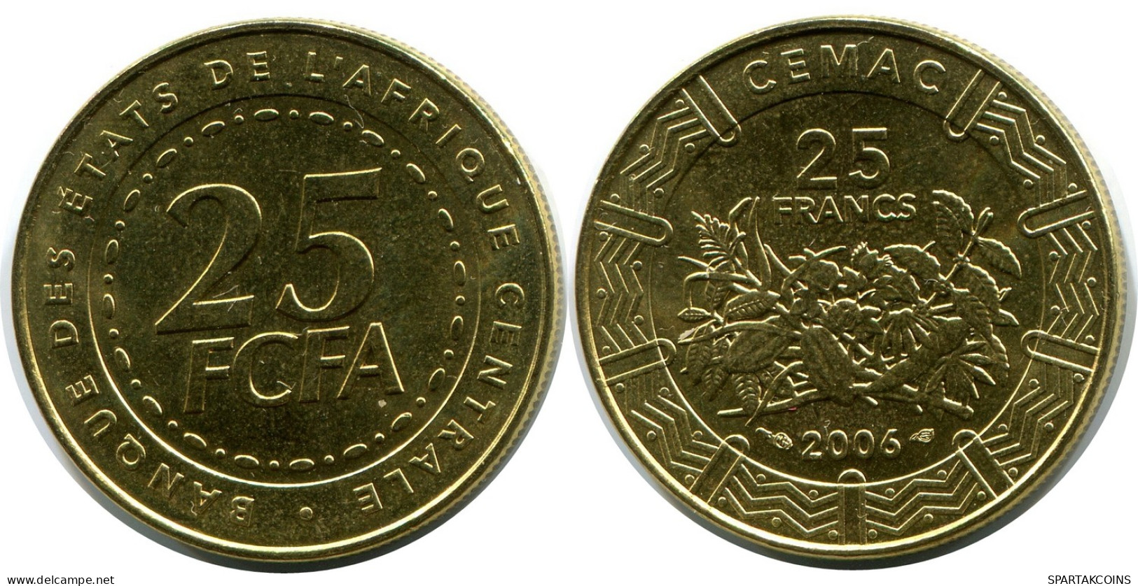 25 FRANCS CFA 2006 ESTADOS DE ÁFRICA CENTRAL (BEAC) Moneda #AP864.E - Repubblica Centroafricana