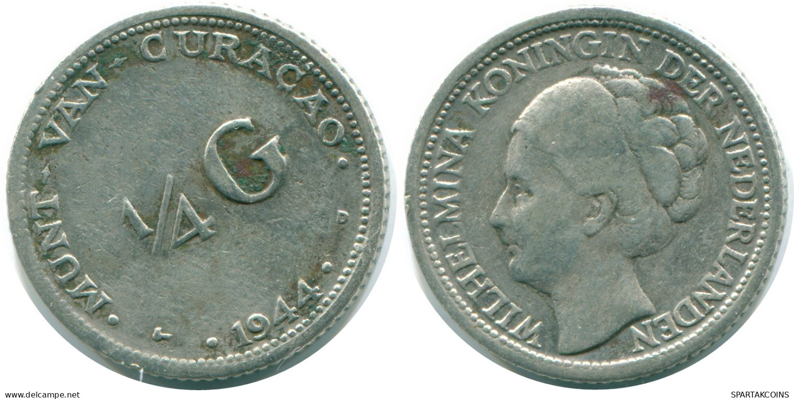 1/4 GULDEN 1944 CURACAO NEERLANDÉS NETHERLANDS PLATA Colonial #NL10677.4.E - Curacao