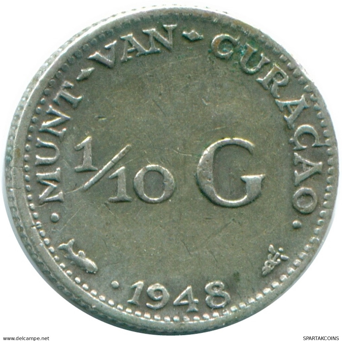 1/10 GULDEN 1948 CURACAO NEERLANDÉS NETHERLANDS PLATA #NL11951.3.E - Curacao
