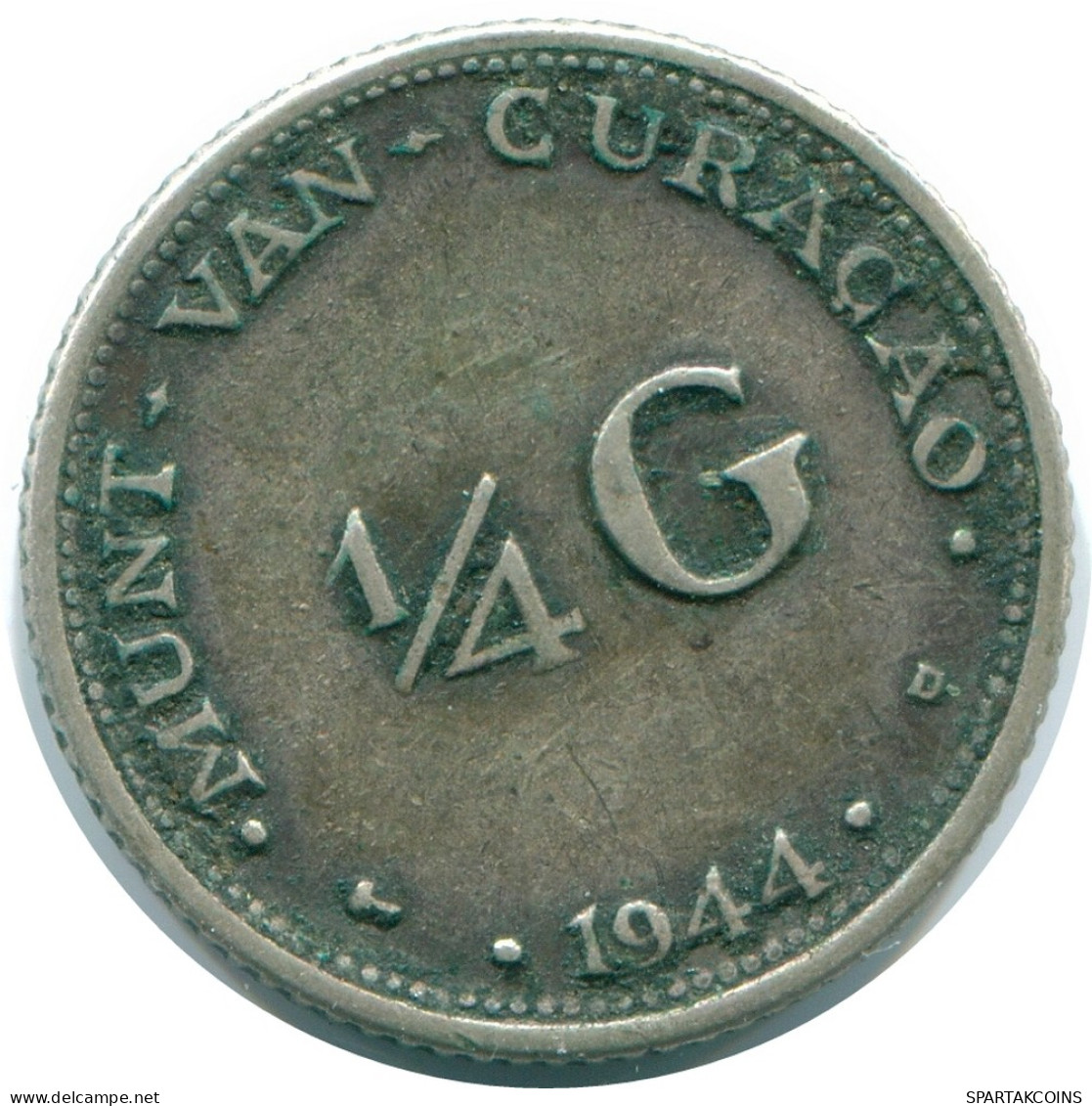 1/4 GULDEN 1944 CURACAO NEERLANDÉS NETHERLANDS PLATA Colonial #NL10589.4.E - Curacao