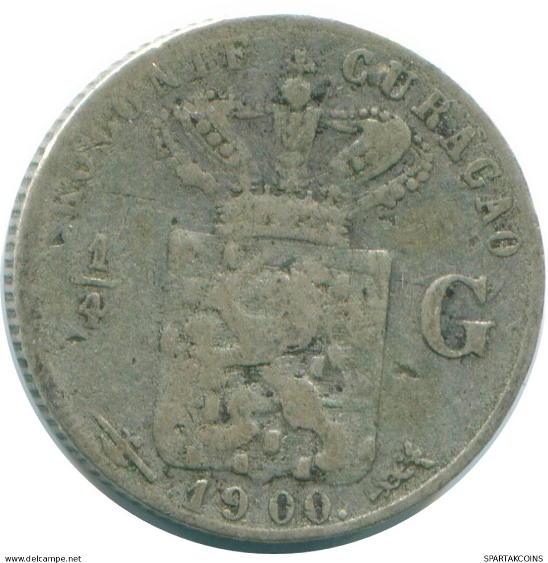 1/4 GULDEN 1900 CURACAO NEERLANDÉS NETHERLANDS PLATA Colonial #NL10476.4.E - Curaçao