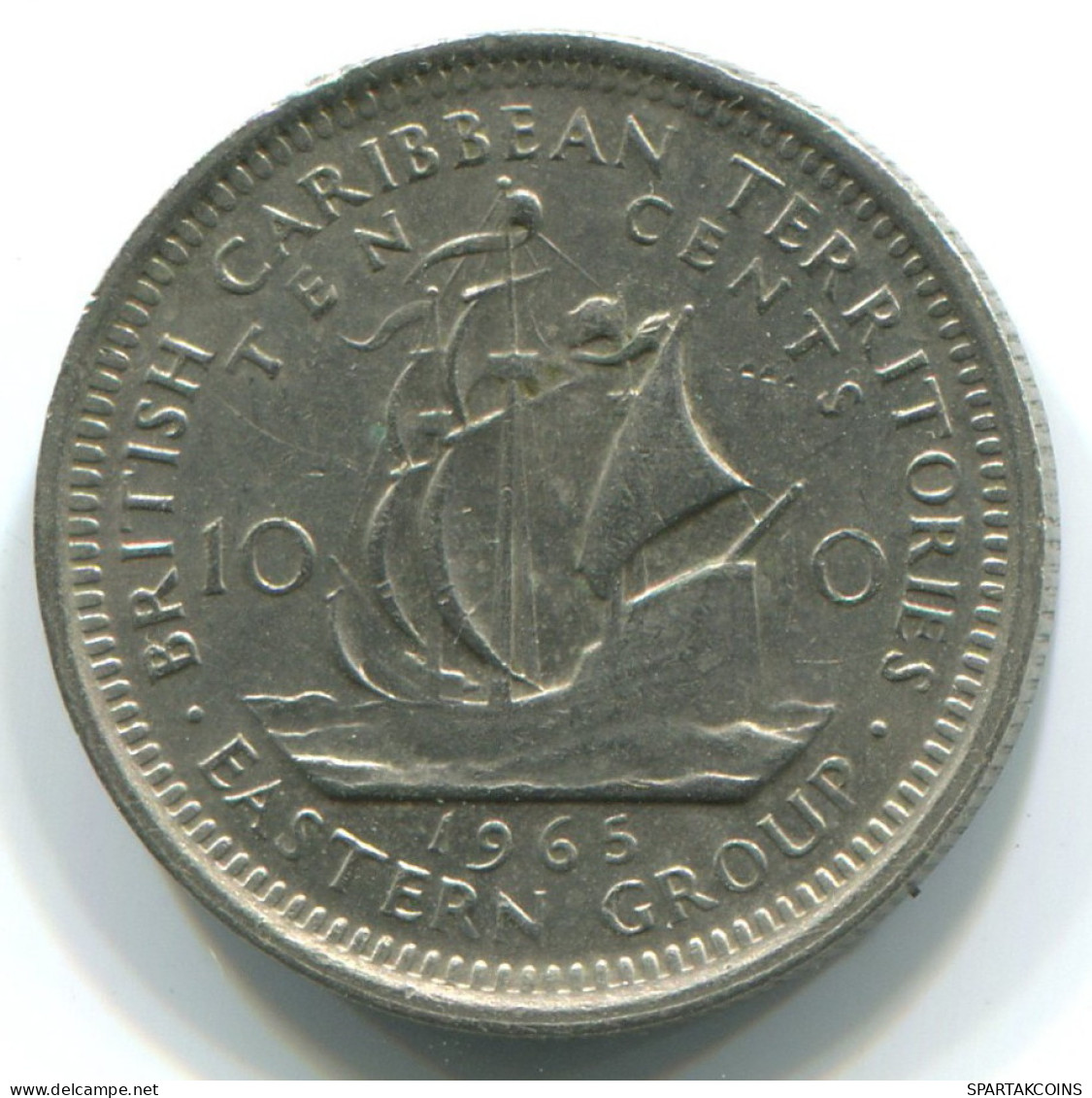 10 CENTS 1965 CARIBE ORIENTAL EAST CARIBBEAN Moneda #WW1184.E - Caraibi Orientali (Stati Dei)