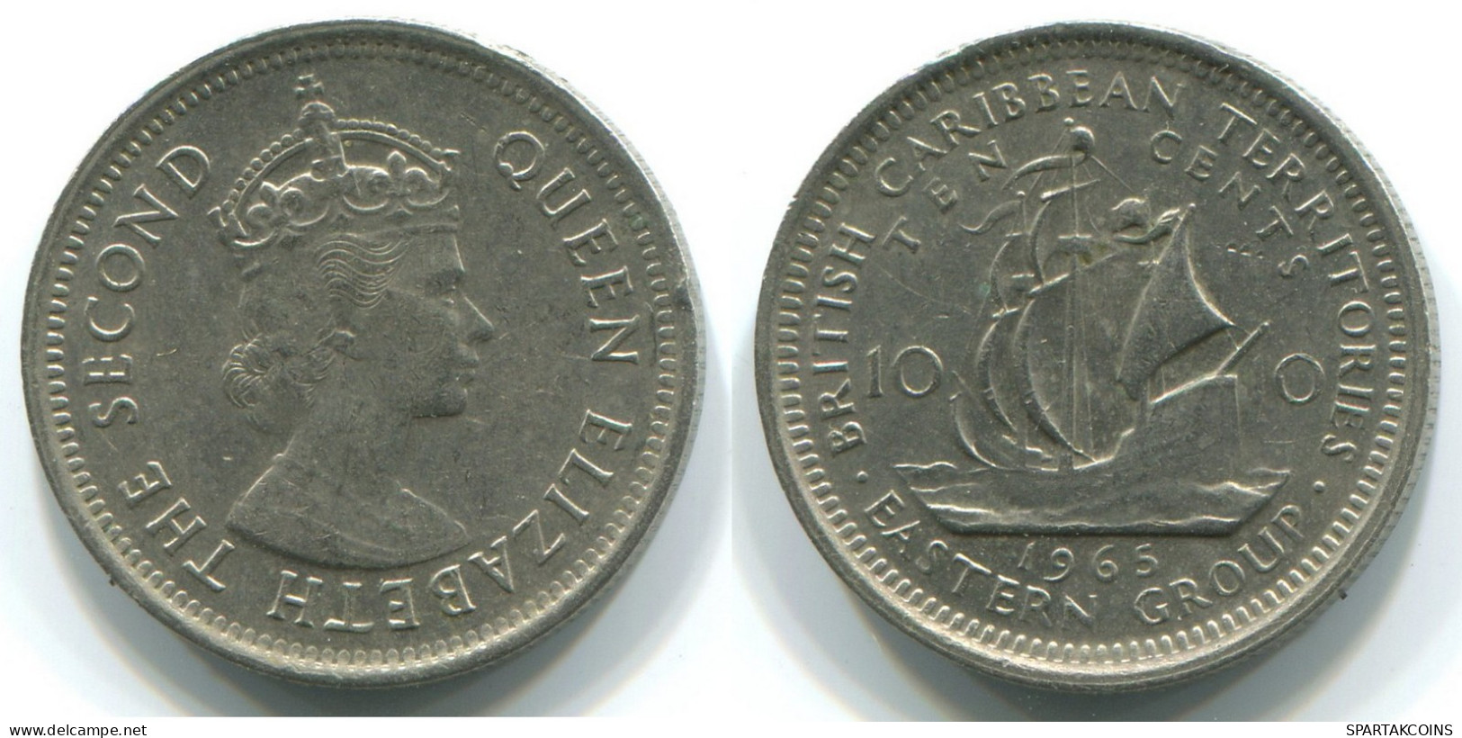 10 CENTS 1965 CARIBE ORIENTAL EAST CARIBBEAN Moneda #WW1184.E - Caraïbes Orientales (Etats Des)