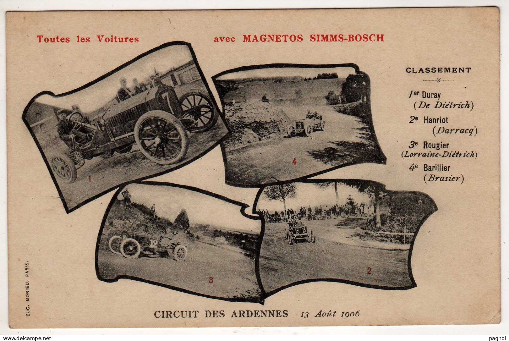 08 : Circuit Des Ardennes :  13 Août 1906 :  ( Voitures ) - Andere & Zonder Classificatie