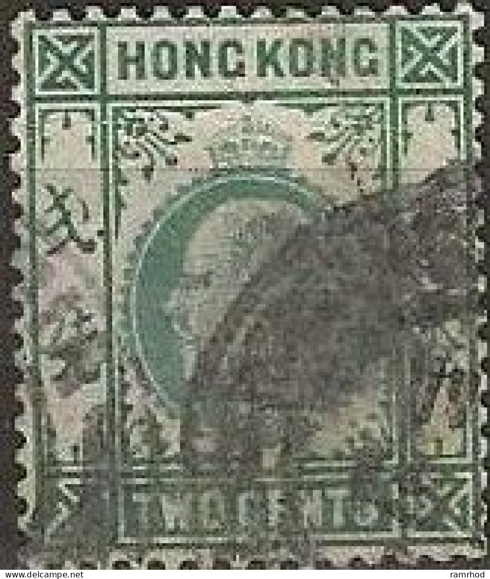 HONG KONG 1903 King Edward VII - 2c. - Green AVU - Oblitérés