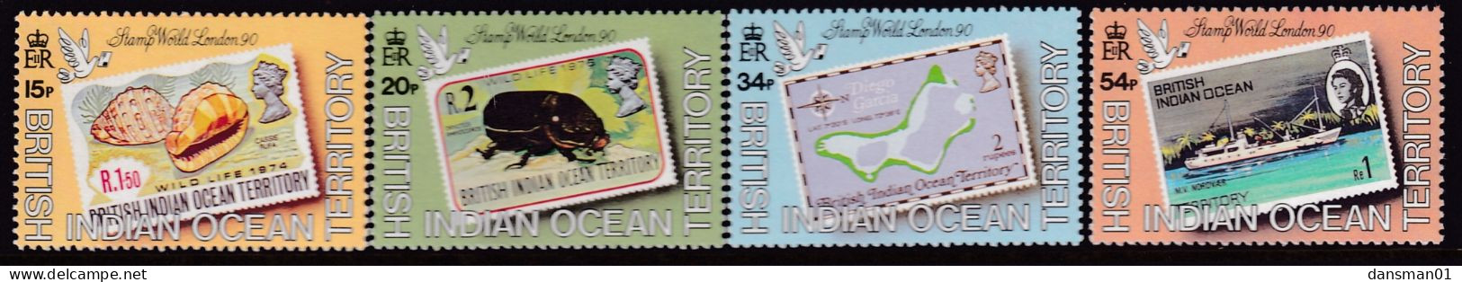 B.I.O.T. 1990 London 90 Sc 90-93 Mint Never Hinged - Territoire Britannique De L'Océan Indien