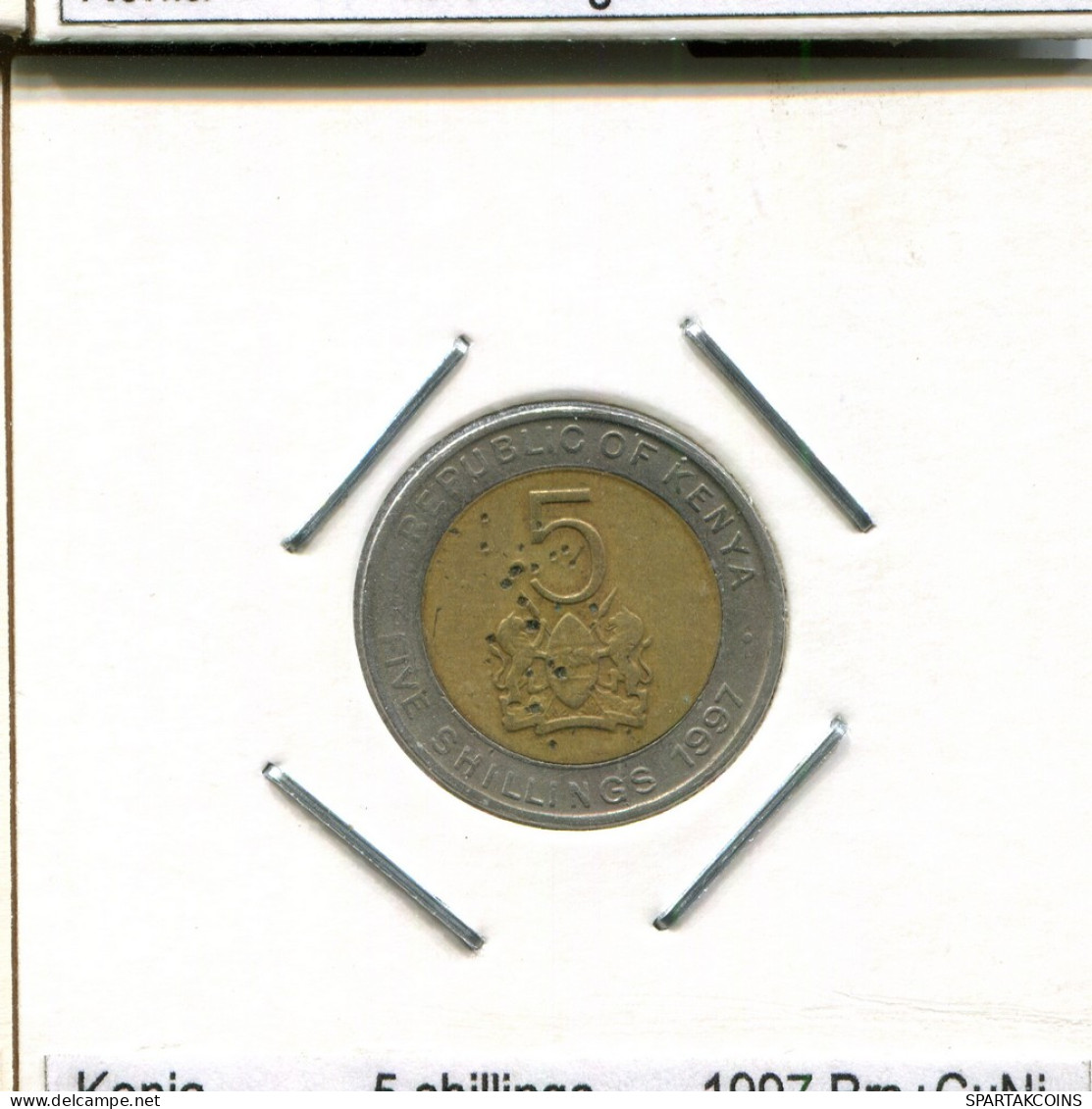 5 SHILLINGS 1997 KENYA BIMETALLIC Coin #AS337.U - Kenya