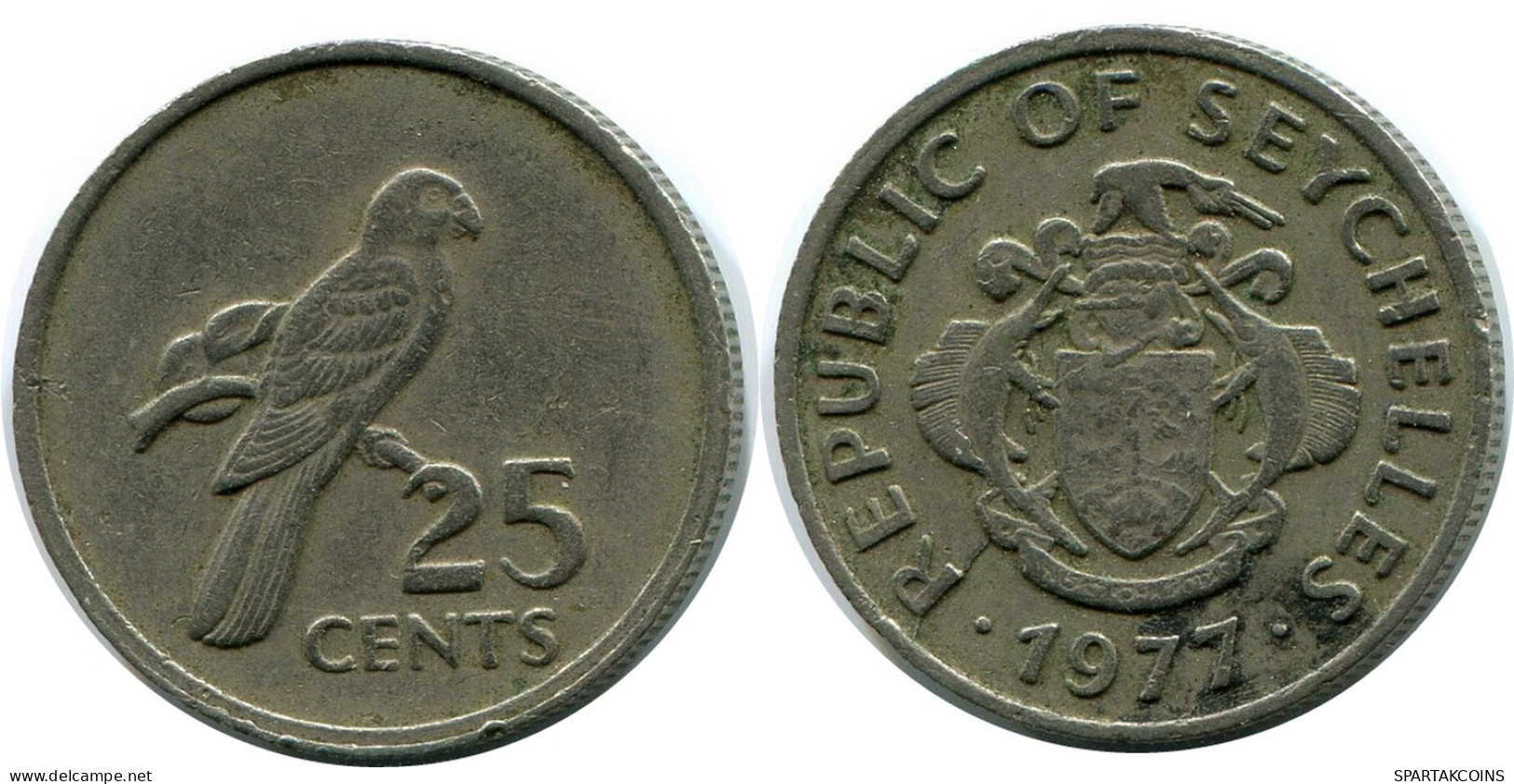 25 CENTS 1977 SEYCHELLES Coin #AR158.U - Seychelles