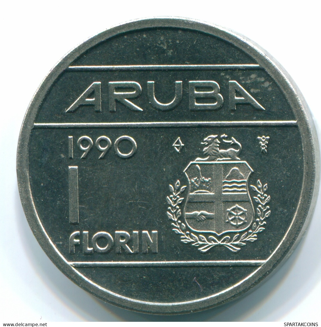 1 FLORIN 1990 ARUBA (Netherlands) Nickel Colonial Coin #S13653.U - Aruba