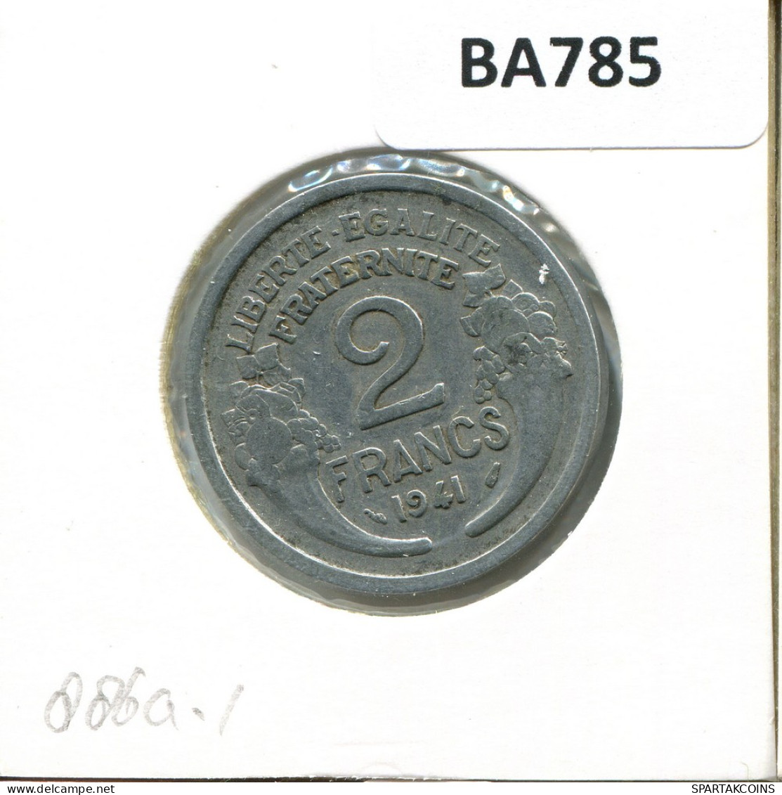 2 FRANCS 1941 FRANCE French Coin #BA785 - 2 Francs