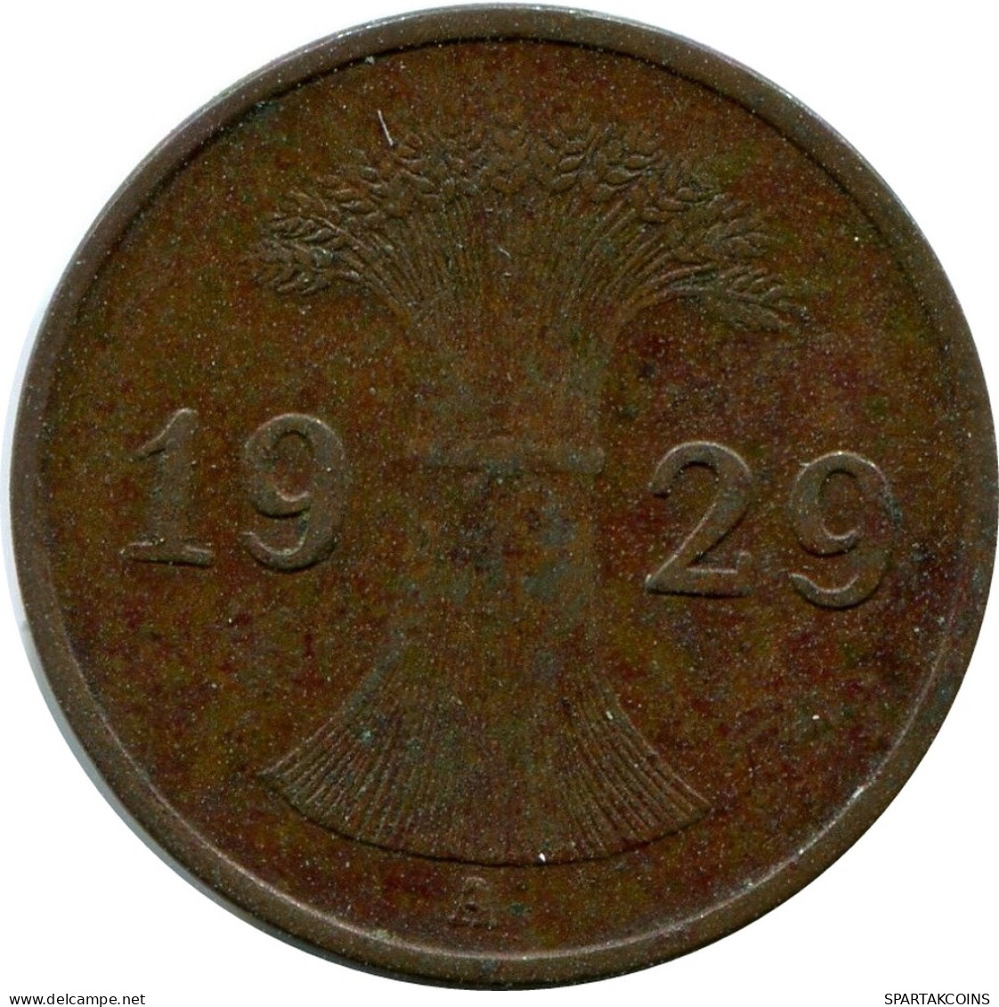 1 REICHSPFENNIG 1929 A GERMANY Coin #DA776.U - 1 Rentenpfennig & 1 Reichspfennig