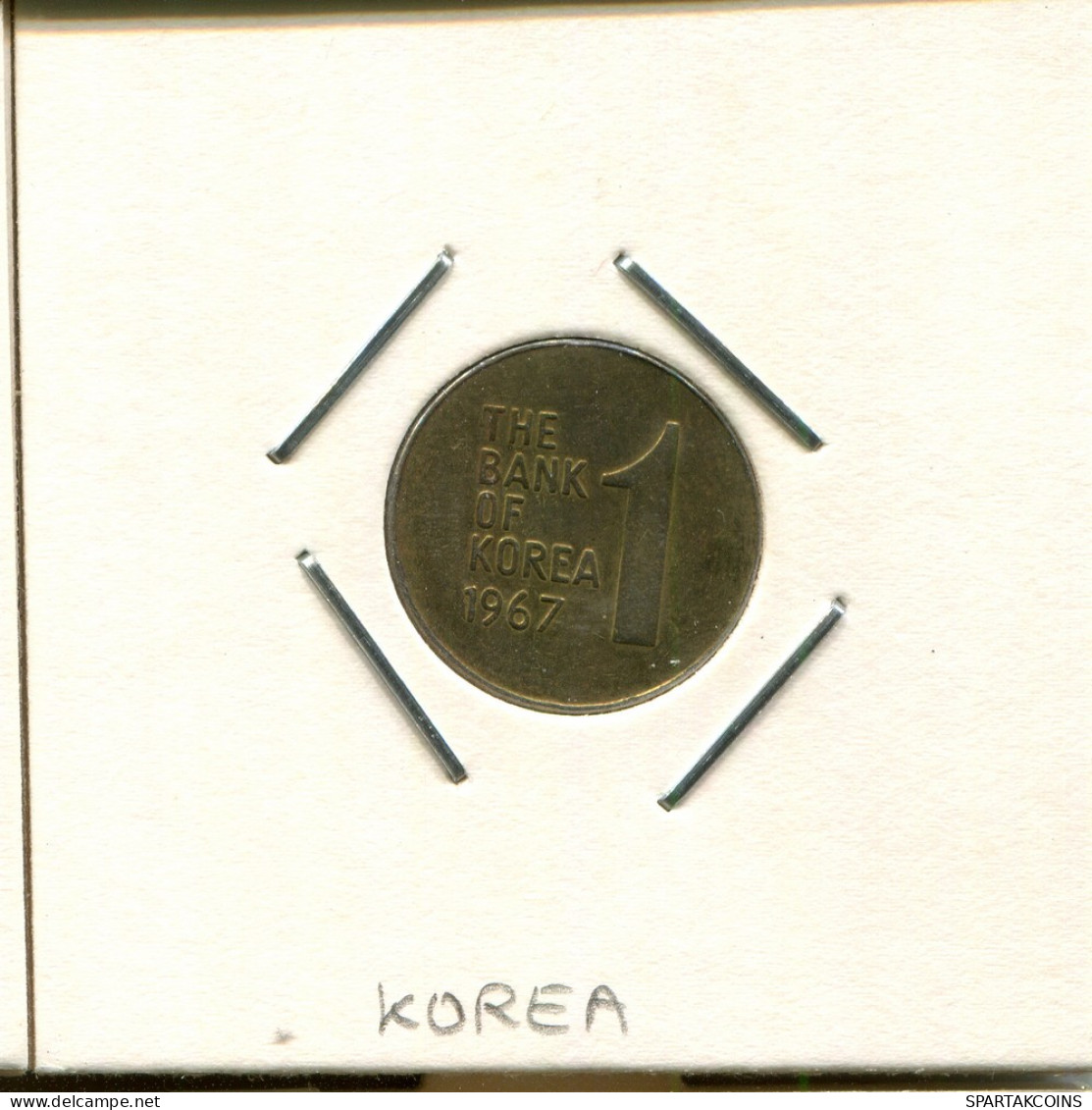 1 WON 1967 SOUTH KOREA Coin #AS170.U - Corea Del Sud