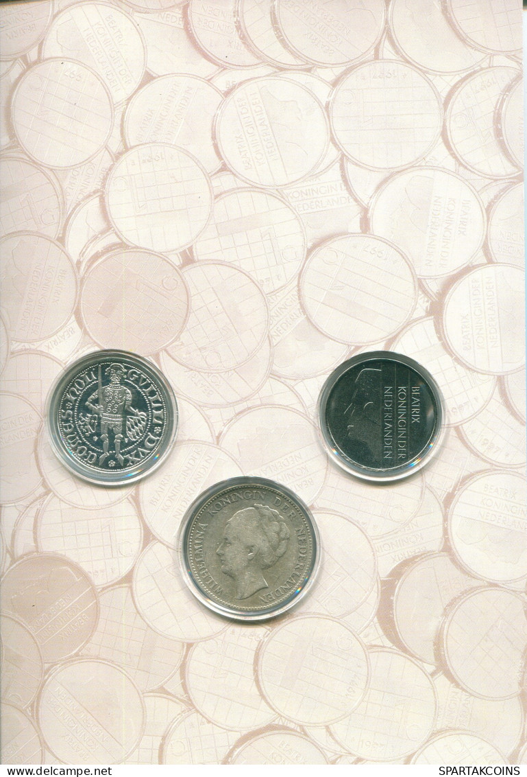 NIEDERLANDE NETHERLANDS 1 GULDEN 1378-2001 SET 3 Münze SILBER #SET1081.7.D - [Sets Sin Usar &  Sets De Prueba