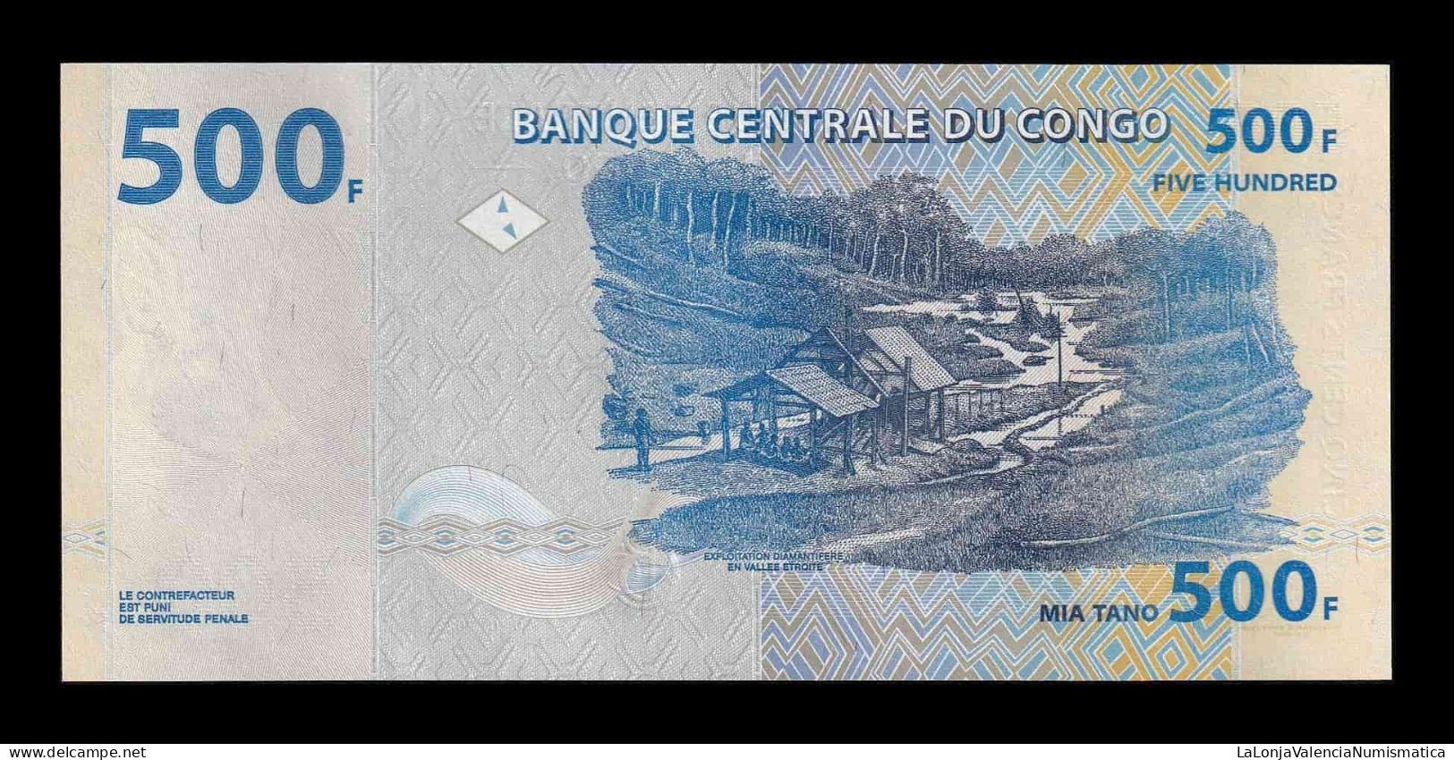 Congo República Democrática Lot 10 Banknotes 500 Francs 2022 (2023) Pick 96e New Sc Unc - República Democrática Del Congo & Zaire