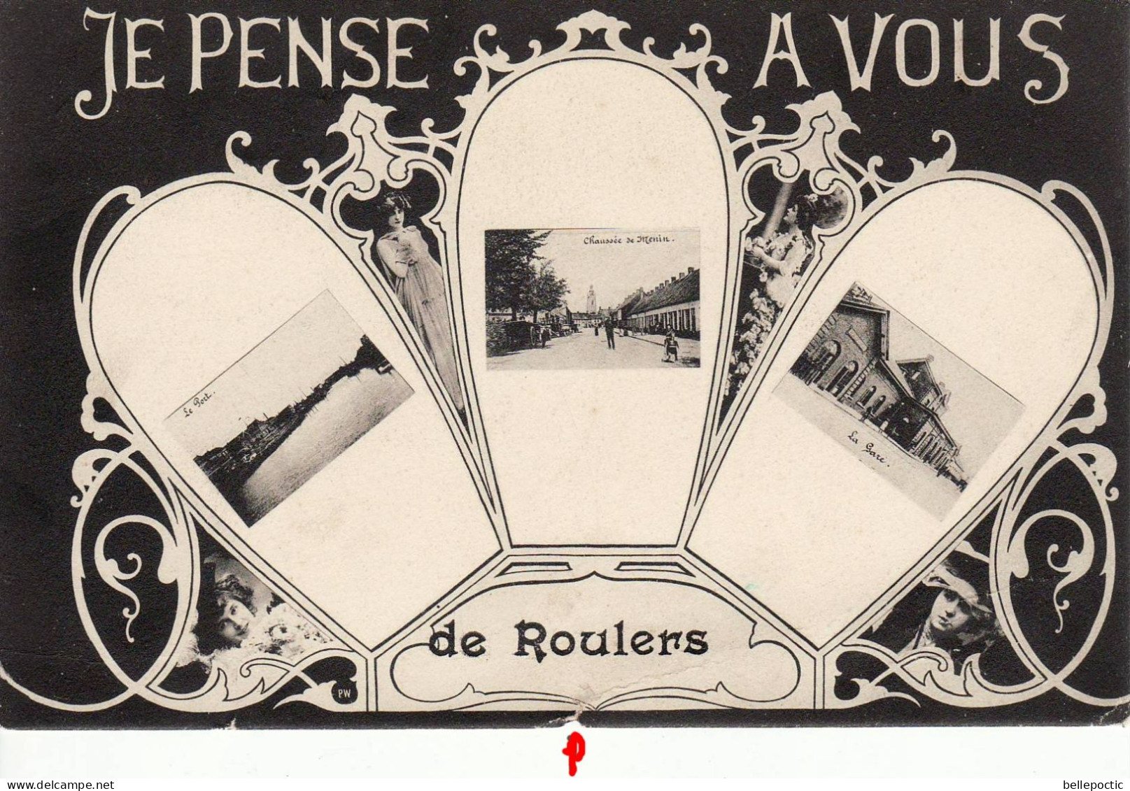 PK Roeselare Roulers  Je Pense à Vous De Roulers Zeldzaam 1908 - Roeselare