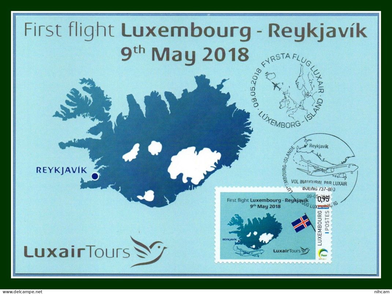 Luxembourg Carte Maximum First Fly > REYKJAVIK ISLAND 2018 - Cartes Maximum