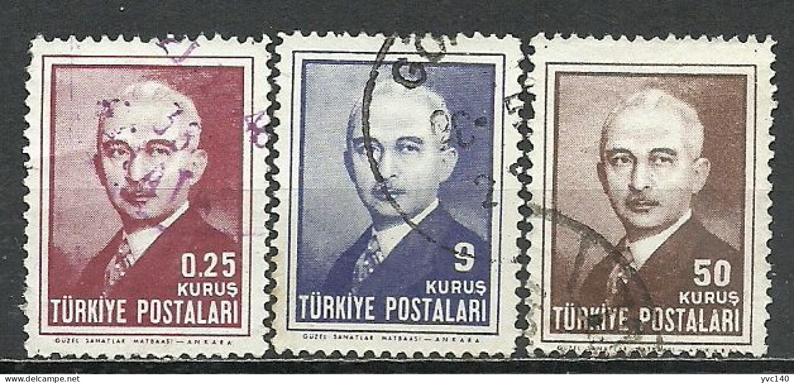 Turkey; 1946 3rd Inonu Issue Stamps - Used Stamps